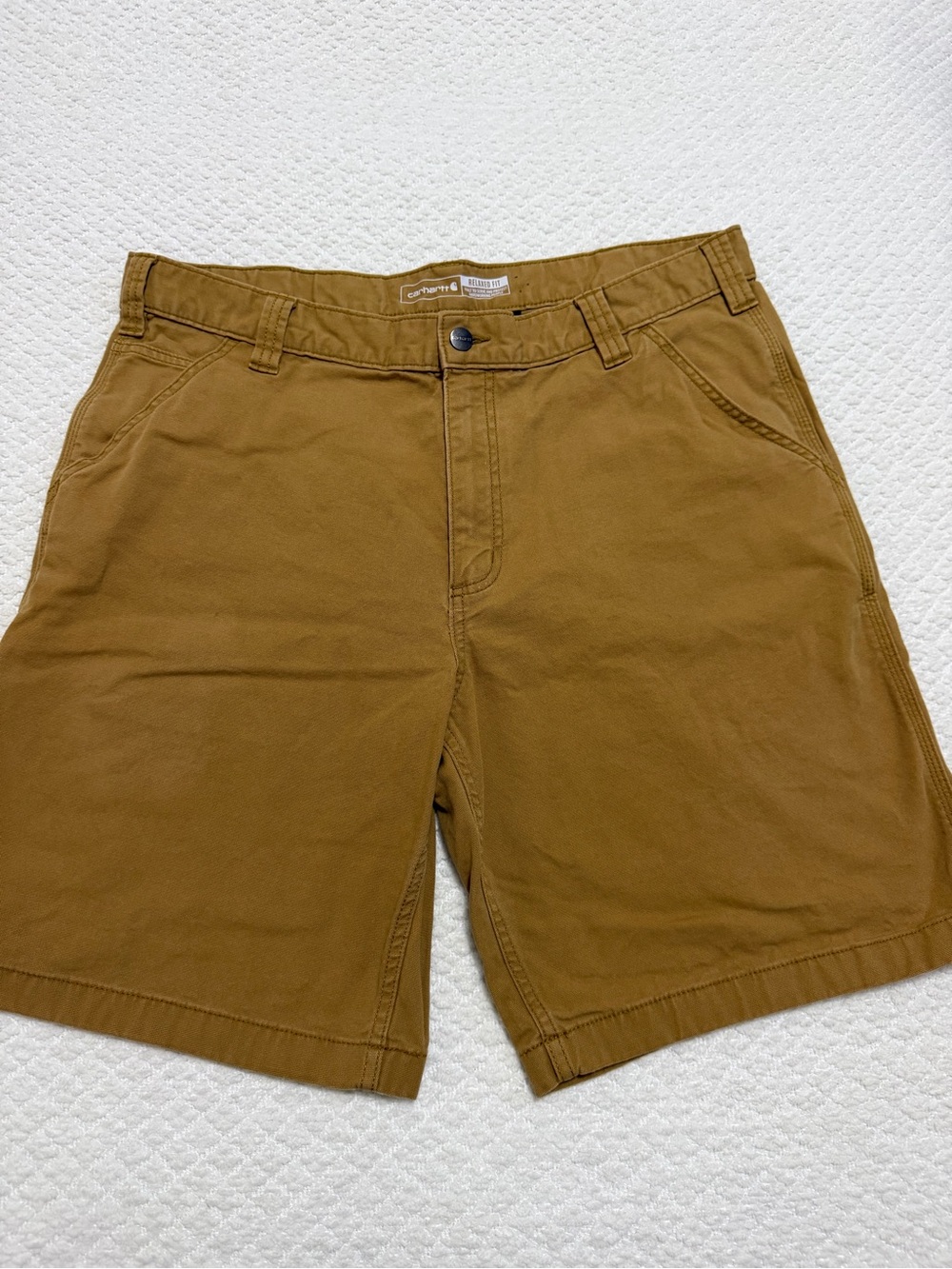 Carhartt Relaxed Fit Rugged Flex Shorts Green Canvas Carpenter Men’s Size 38